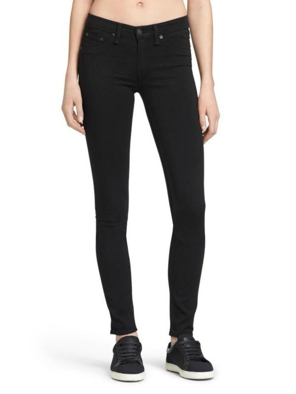 rag & bone The Legging Black Plush Skinny Jeans Cotton Modal Classic Size 28